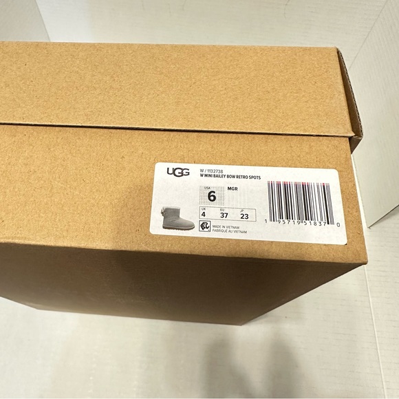 UGG Bailey Bow Retro Spot Boots Grey NEW - Picture 10 of 11